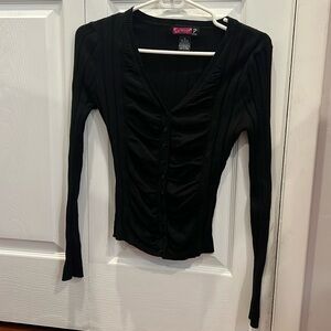 Women long sleeve blouse. Size M black
